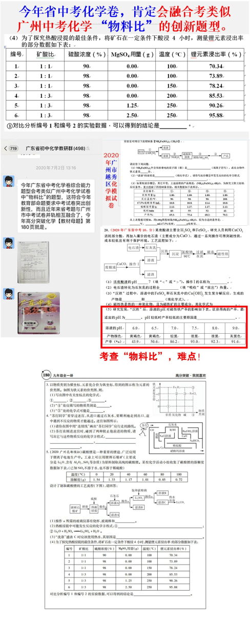 广东省化学证试题分析与探讨